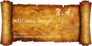 Nádasi Antal névjegykártya
